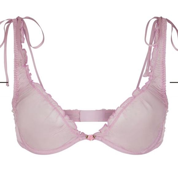 67. Small skims romance SILK lace unlined plunge bra Iris Mica Multi nwt - Picture 2 of 4